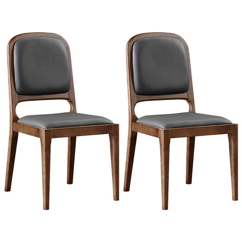 Contemporary Style Wood Dining Side Chairs Open Back Dining Side Chairs (Set of 2) Dark Gray Clearhalo ' kitchen&dining_furn' 'Dining Chairs' 'Dining Tables & Seating' 'dining_chair' 'furn' 'furn_dining_chair' 'Furniture' 'furniture_dining_chair' 'Kitchen & Dining Furniture' 'kitchen' 4096246