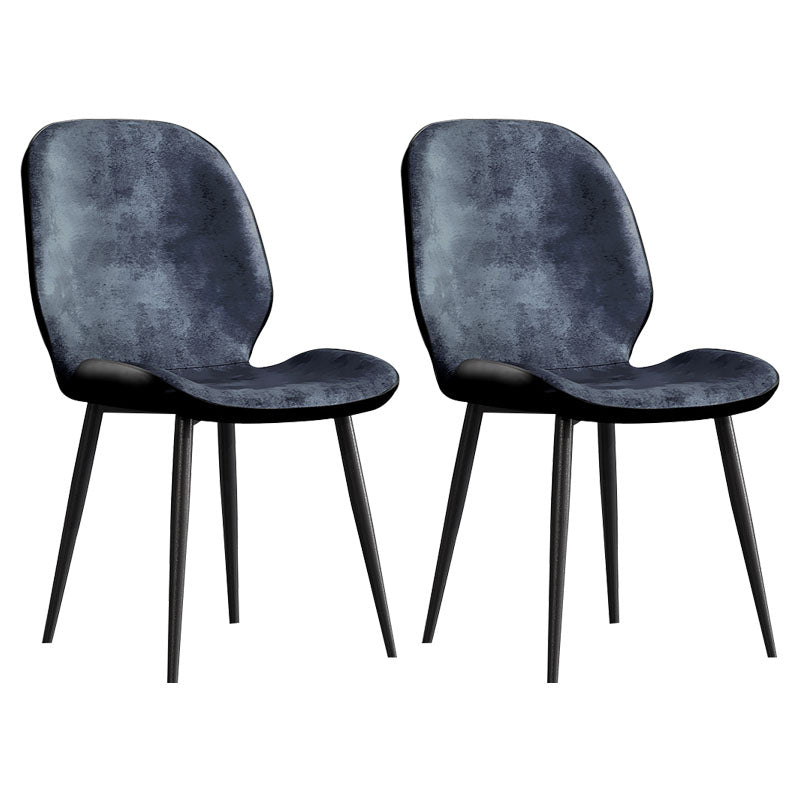 Minimalist Style Wingback Parsons Chairs Armless Dining Chairs for Kitchen Dark Blue 2 Piece Set Clearhalo ' kitchen&dining_furn' 'Dining Chairs' 'Dining Tables & Seating' 'dining_chair' 'furn' 'furn_dining_chair' 'Furniture' 'furniture_dining_chair' 'Kitchen & Dining Furniture' 'kitchen' 4096258
