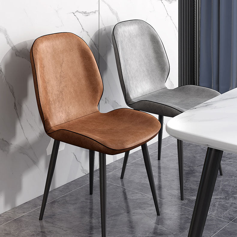 Minimalist Style Wingback Parsons Chairs Armless Dining Chairs for Kitchen Clearhalo ' kitchen&dining_furn' 'Dining Chairs' 'Dining Tables & Seating' 'dining_chair' 'furn' 'furn_dining_chair' 'Furniture' 'furniture_dining_chair' 'Kitchen & Dining Furniture' 'kitchen' 4096261