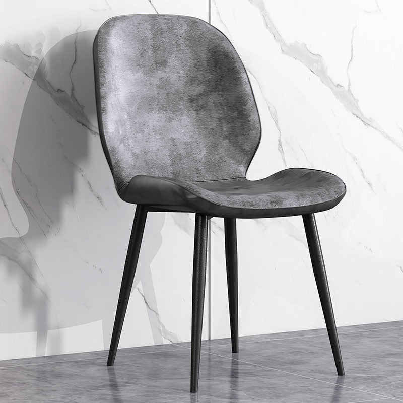 Minimalist Style Wingback Parsons Chairs Armless Dining Chairs for Kitchen Grey 1 Piece Clearhalo ' kitchen&dining_furn' 'Dining Chairs' 'Dining Tables & Seating' 'dining_chair' 'furn' 'furn_dining_chair' 'Furniture' 'furniture_dining_chair' 'Kitchen & Dining Furniture' 'kitchen' 4096262