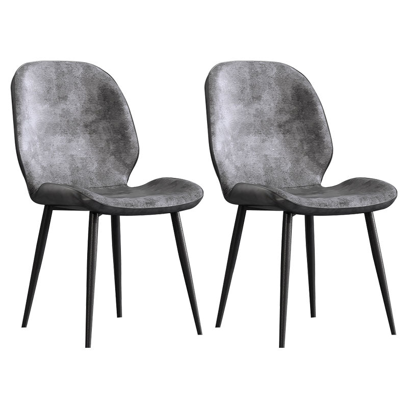 Minimalist Style Wingback Parsons Chairs Armless Dining Chairs for Kitchen Grey 2 Piece Set Clearhalo ' kitchen&dining_furn' 'Dining Chairs' 'Dining Tables & Seating' 'dining_chair' 'furn' 'furn_dining_chair' 'Furniture' 'furniture_dining_chair' 'Kitchen & Dining Furniture' 'kitchen' 4096263