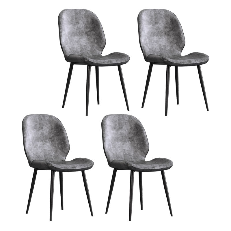 Minimalist Style Wingback Parsons Chairs Armless Dining Chairs for Kitchen Grey 4 Piece Set Clearhalo ' kitchen&dining_furn' 'Dining Chairs' 'Dining Tables & Seating' 'dining_chair' 'furn' 'furn_dining_chair' 'Furniture' 'furniture_dining_chair' 'Kitchen & Dining Furniture' 'kitchen' 4096265