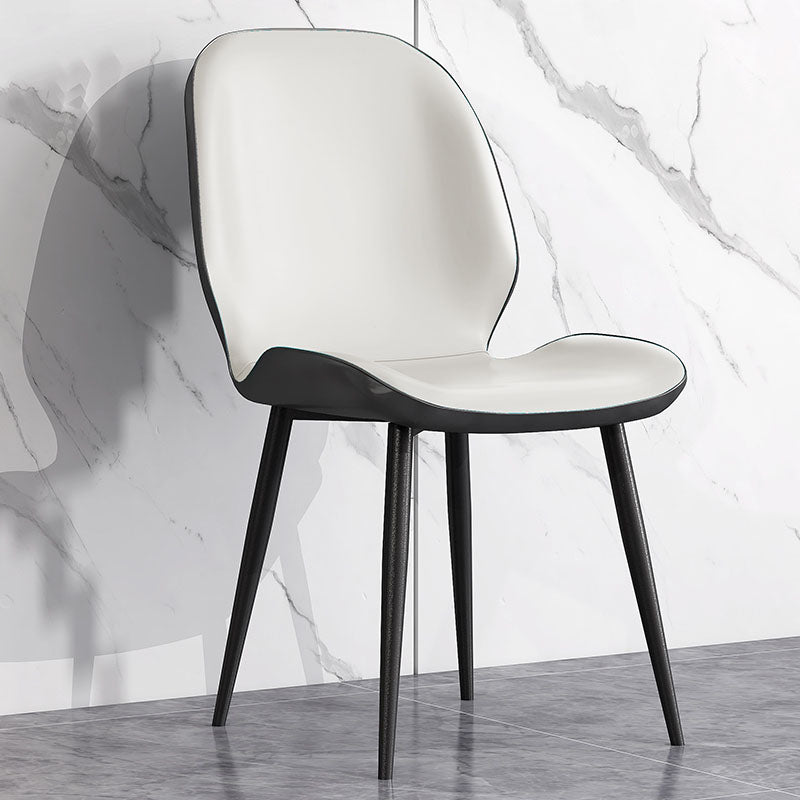 Minimalist Style Wingback Parsons Chairs Armless Dining Chairs for Kitchen White 1 Piece Clearhalo ' kitchen&dining_furn' 'Dining Chairs' 'Dining Tables & Seating' 'dining_chair' 'furn' 'furn_dining_chair' 'Furniture' 'furniture_dining_chair' 'Kitchen & Dining Furniture' 'kitchen' 4096274