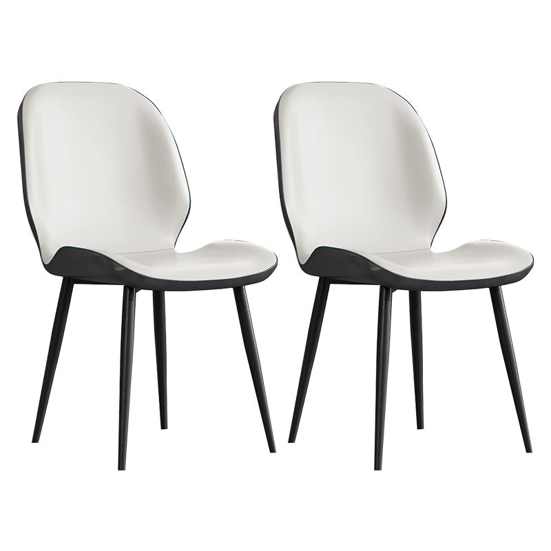 Minimalist Style Wingback Parsons Chairs Armless Dining Chairs for Kitchen White 2 Piece Set Clearhalo ' kitchen&dining_furn' 'Dining Chairs' 'Dining Tables & Seating' 'dining_chair' 'furn' 'furn_dining_chair' 'Furniture' 'furniture_dining_chair' 'Kitchen & Dining Furniture' 'kitchen' 4096275