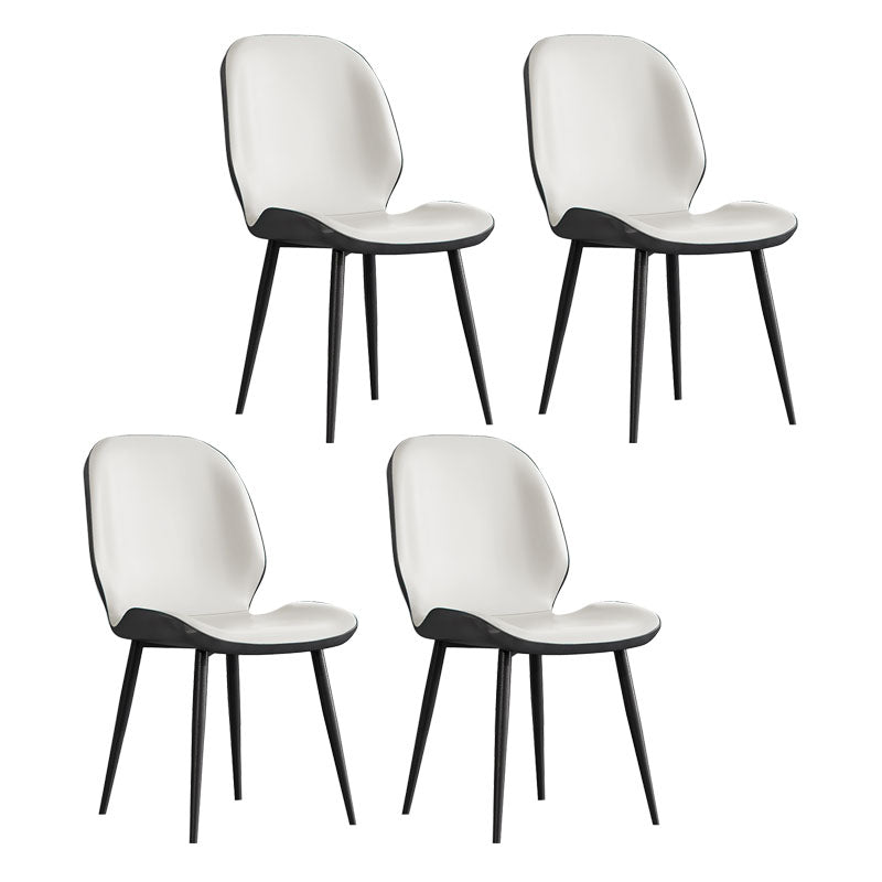 Minimalist Style Wingback Parsons Chairs Armless Dining Chairs for Kitchen White 4 Piece Set Clearhalo ' kitchen&dining_furn' 'Dining Chairs' 'Dining Tables & Seating' 'dining_chair' 'furn' 'furn_dining_chair' 'Furniture' 'furniture_dining_chair' 'Kitchen & Dining Furniture' 'kitchen' 4096277