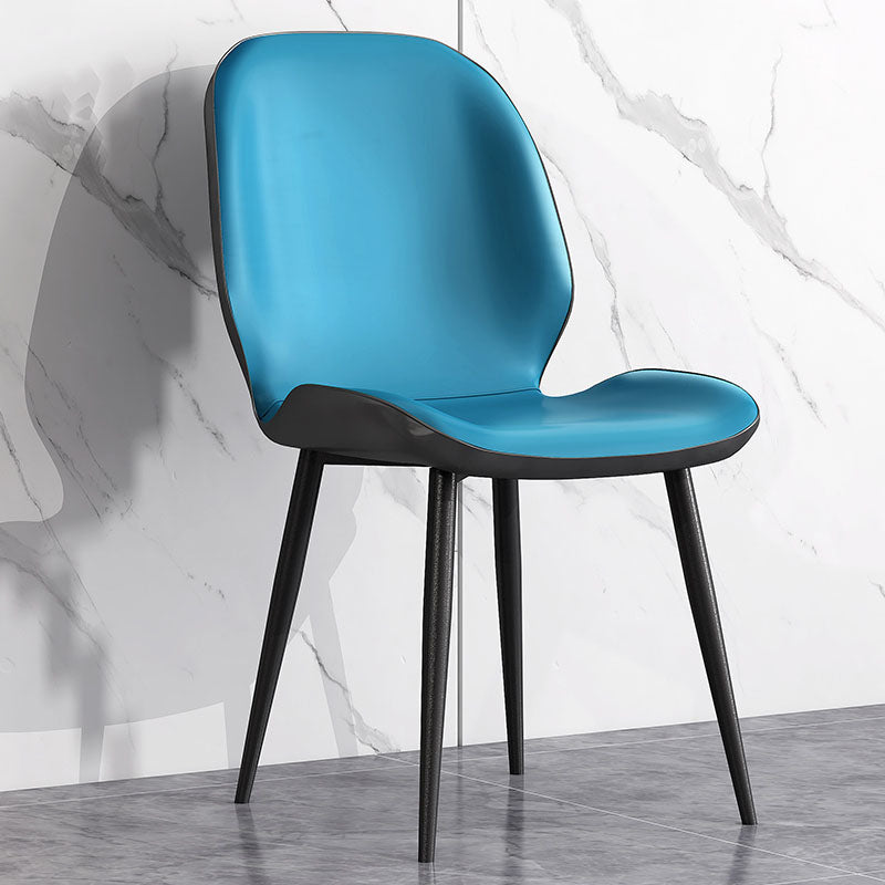 Minimalist Style Wingback Parsons Chairs Armless Dining Chairs for Kitchen Blue 1 Piece Clearhalo ' kitchen&dining_furn' 'Dining Chairs' 'Dining Tables & Seating' 'dining_chair' 'furn' 'furn_dining_chair' 'Furniture' 'furniture_dining_chair' 'Kitchen & Dining Furniture' 'kitchen' 4096284