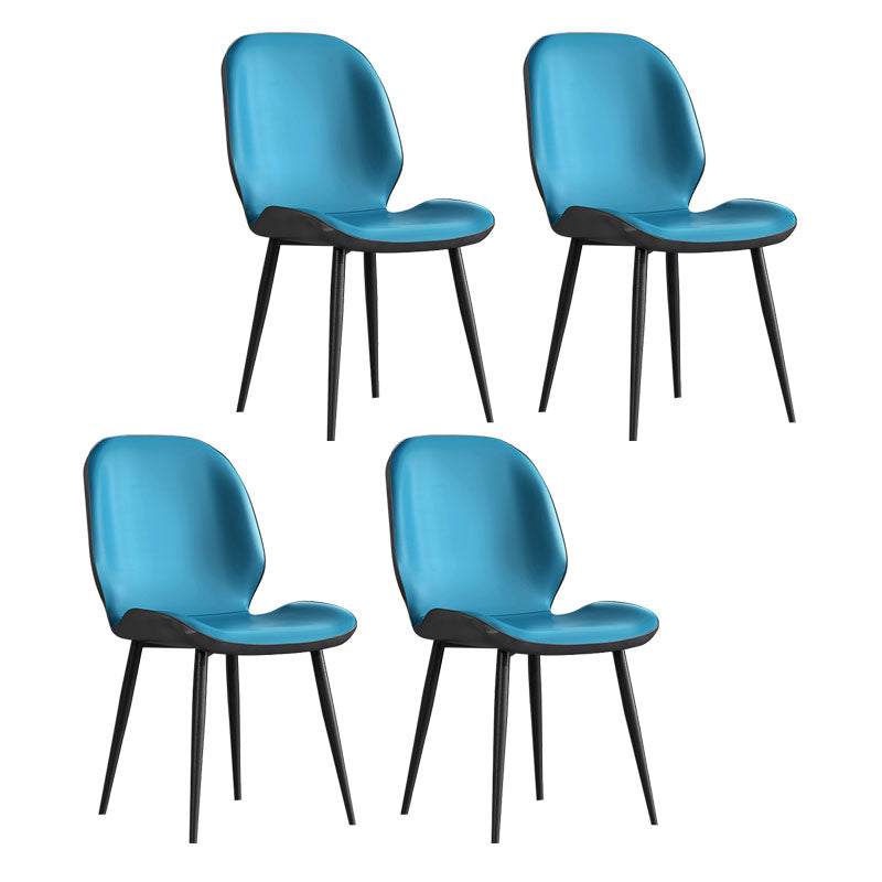 Minimalist Style Wingback Parsons Chairs Armless Dining Chairs for Kitchen Blue 4 Piece Set Clearhalo ' kitchen&dining_furn' 'Dining Chairs' 'Dining Tables & Seating' 'dining_chair' 'furn' 'furn_dining_chair' 'Furniture' 'furniture_dining_chair' 'Kitchen & Dining Furniture' 'kitchen' 4096286
