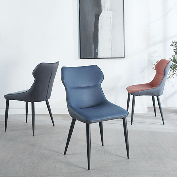 Contemporary Faux Leather Dining Chairs Wingback Armless Chairs for Kitchen Clearhalo ' kitchen&dining_furn' 'Dining Chairs' 'Dining Tables & Seating' 'dining_chair' 'furn' 'furn_dining_chair' 'Furniture' 'furniture_dining_chair' 'Kitchen & Dining Furniture' 'kitchen' 4096293