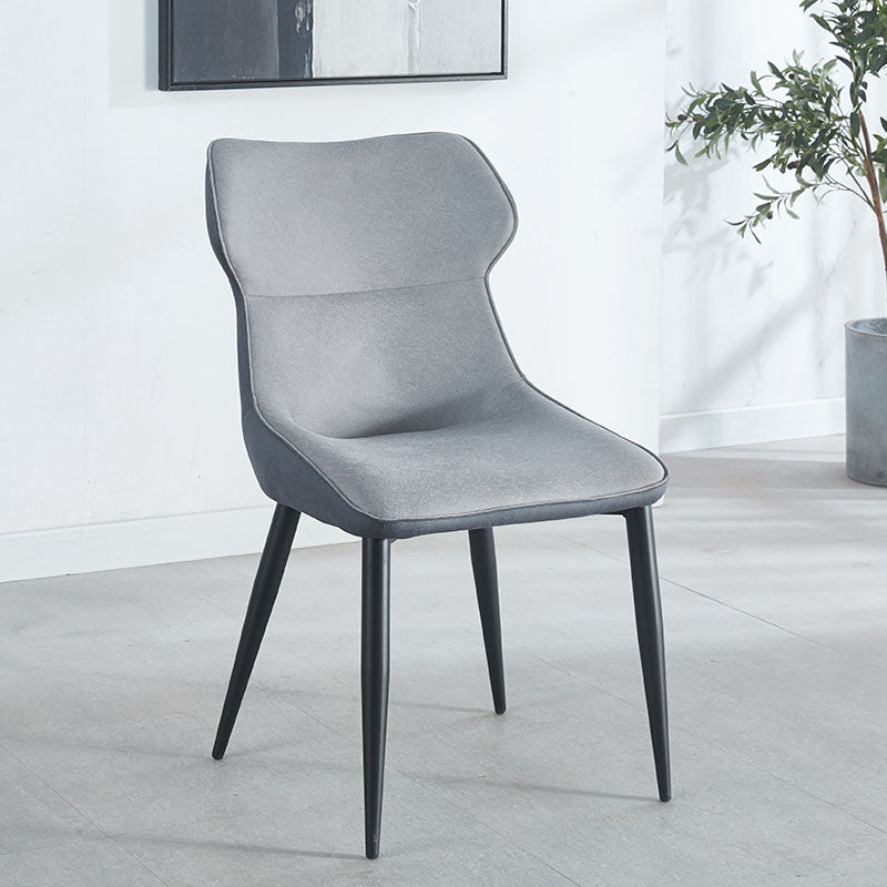 Contemporary Faux Leather Dining Chairs Wingback Armless Chairs for Kitchen Grey 1 Piece Clearhalo ' kitchen&dining_furn' 'Dining Chairs' 'Dining Tables & Seating' 'dining_chair' 'furn' 'furn_dining_chair' 'Furniture' 'furniture_dining_chair' 'Kitchen & Dining Furniture' 'kitchen' 4096298