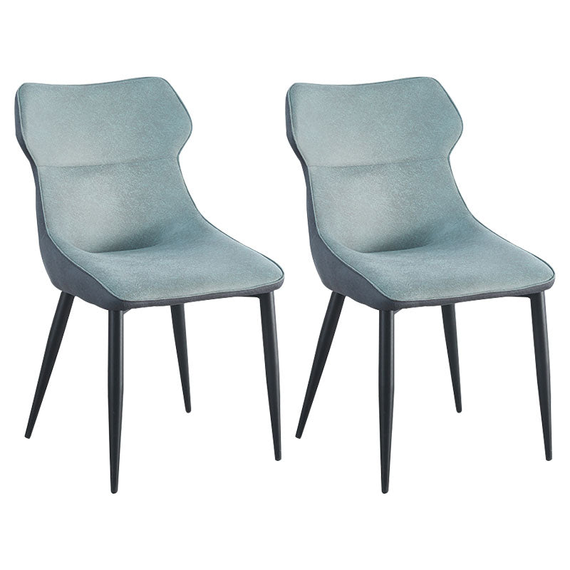 Contemporary Faux Leather Dining Chairs Wingback Armless Chairs for Kitchen Green 2 Piece Set Clearhalo ' kitchen&dining_furn' 'Dining Chairs' 'Dining Tables & Seating' 'dining_chair' 'furn' 'furn_dining_chair' 'Furniture' 'furniture_dining_chair' 'Kitchen & Dining Furniture' 'kitchen' 4096305