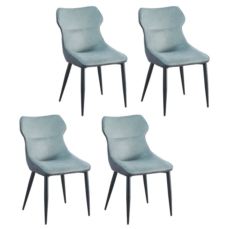 Contemporary Faux Leather Dining Chairs Wingback Armless Chairs for Kitchen Green 4 Piece Set Clearhalo ' kitchen&dining_furn' 'Dining Chairs' 'Dining Tables & Seating' 'dining_chair' 'furn' 'furn_dining_chair' 'Furniture' 'furniture_dining_chair' 'Kitchen & Dining Furniture' 'kitchen' 4096307