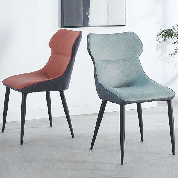 Contemporary Faux Leather Dining Chairs Wingback Armless Chairs for Kitchen Clearhalo ' kitchen&dining_furn' 'Dining Chairs' 'Dining Tables & Seating' 'dining_chair' 'furn' 'furn_dining_chair' 'Furniture' 'furniture_dining_chair' 'Kitchen & Dining Furniture' 'kitchen' 4096310