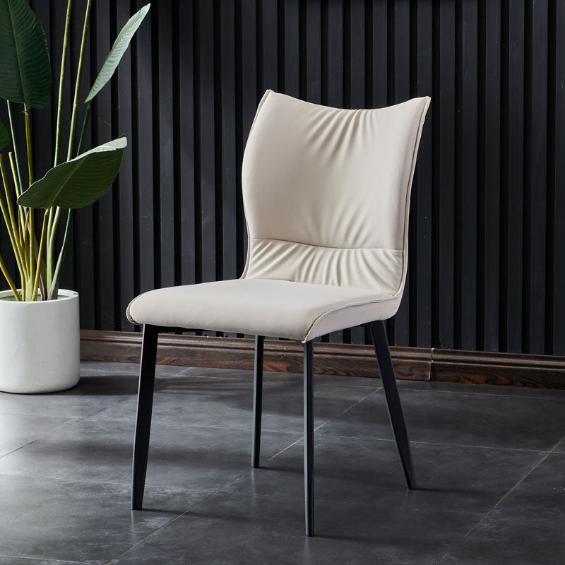 Contemporary PU Leather Dining Chairs Armless Solid Back Side Chairs for Home Use Clearhalo ' kitchen&dining_furn' 'Dining Chairs' 'Dining Tables & Seating' 'dining_chair' 'furn' 'furn_dining_chair' 'Furniture' 'furniture_dining_chair' 'Kitchen & Dining Furniture' 'kitchen' 4096318