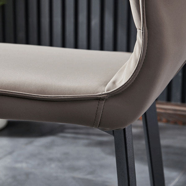 Contemporary PU Leather Dining Chairs Armless Solid Back Side Chairs for Home Use Clearhalo ' kitchen&dining_furn' 'Dining Chairs' 'Dining Tables & Seating' 'dining_chair' 'furn' 'furn_dining_chair' 'Furniture' 'furniture_dining_chair' 'Kitchen & Dining Furniture' 'kitchen' 4096325
