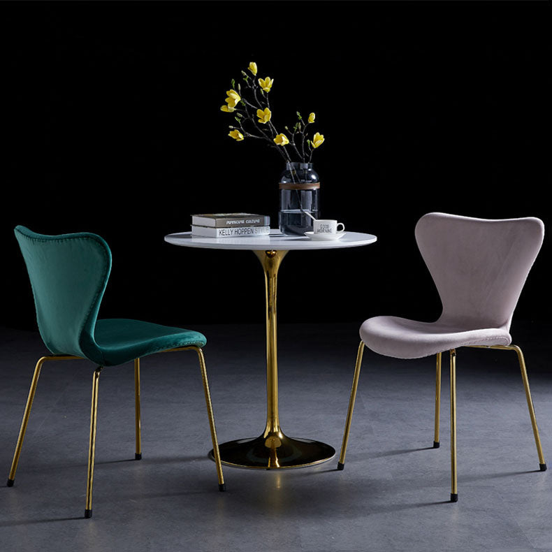 Home Wingback Dining Armless Chairs Indoor Dining Side Chairs with Metal Legs Clearhalo ' kitchen&dining_furn' 'Dining Chairs' 'Dining Tables & Seating' 'dining_chair' 'furn' 'furn_dining_chair' 'Furniture' 'furniture_dining_chair' 'Kitchen & Dining Furniture' 'kitchen' 4096342