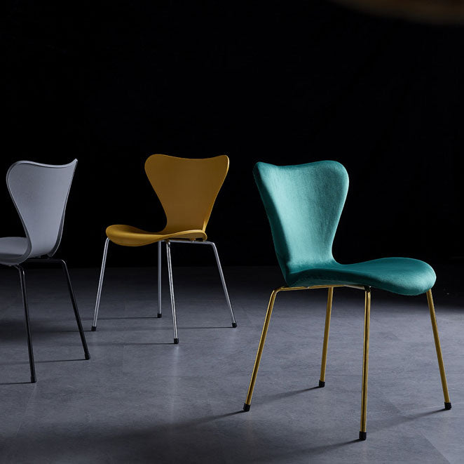 Home Wingback Dining Armless Chairs Indoor Dining Side Chairs with Metal Legs Clearhalo ' kitchen&dining_furn' 'Dining Chairs' 'Dining Tables & Seating' 'dining_chair' 'furn' 'furn_dining_chair' 'Furniture' 'furniture_dining_chair' 'Kitchen & Dining Furniture' 'kitchen' 4096344