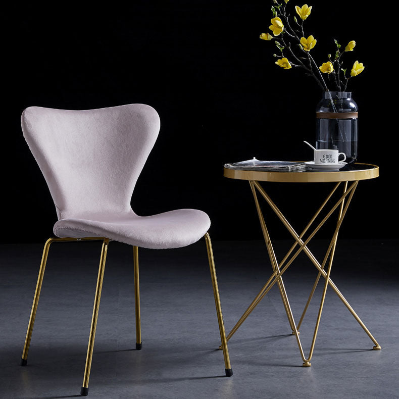 Home Wingback Dining Armless Chairs Indoor Dining Side Chairs with Metal Legs Clearhalo ' kitchen&dining_furn' 'Dining Chairs' 'Dining Tables & Seating' 'dining_chair' 'furn' 'furn_dining_chair' 'Furniture' 'furniture_dining_chair' 'Kitchen & Dining Furniture' 'kitchen' 4096348