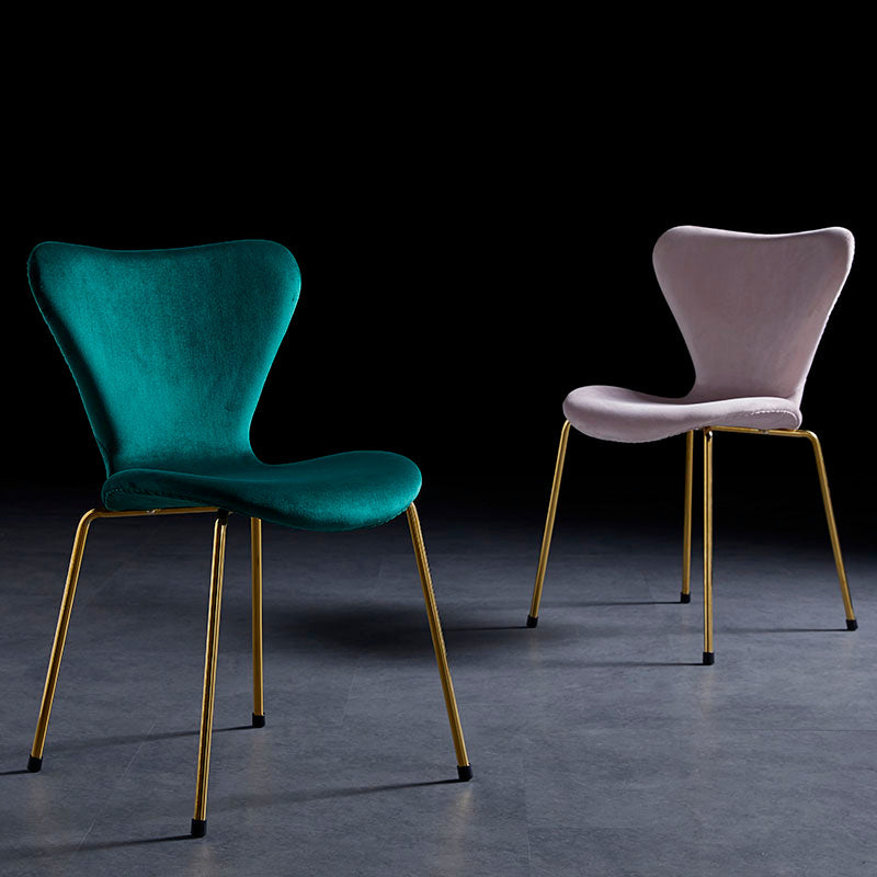 Home Wingback Dining Armless Chairs Indoor Dining Side Chairs with Metal Legs Clearhalo ' kitchen&dining_furn' 'Dining Chairs' 'Dining Tables & Seating' 'dining_chair' 'furn' 'furn_dining_chair' 'Furniture' 'furniture_dining_chair' 'Kitchen & Dining Furniture' 'kitchen' 4096363