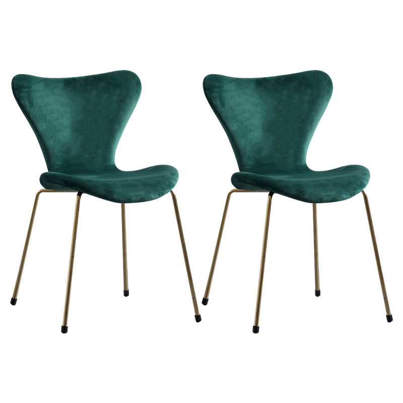 Home Wingback Dining Armless Chairs Indoor Dining Side Chairs with Metal Legs Green 2 Piece Set Brass Gold Clearhalo ' kitchen&dining_furn' 'Dining Chairs' 'Dining Tables & Seating' 'dining_chair' 'furn' 'furn_dining_chair' 'Furniture' 'furniture_dining_chair' 'Kitchen & Dining Furniture' 'kitchen' 4096379