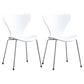 Home Wingback Dining Armless Chairs Indoor Dining Side Chairs with Metal Legs White 2 Piece Set Silver Clearhalo ' kitchen&dining_furn' 'Dining Chairs' 'Dining Tables & Seating' 'dining_chair' 'furn' 'furn_dining_chair' 'Furniture' 'furniture_dining_chair' 'Kitchen & Dining Furniture' 'kitchen' 4096394