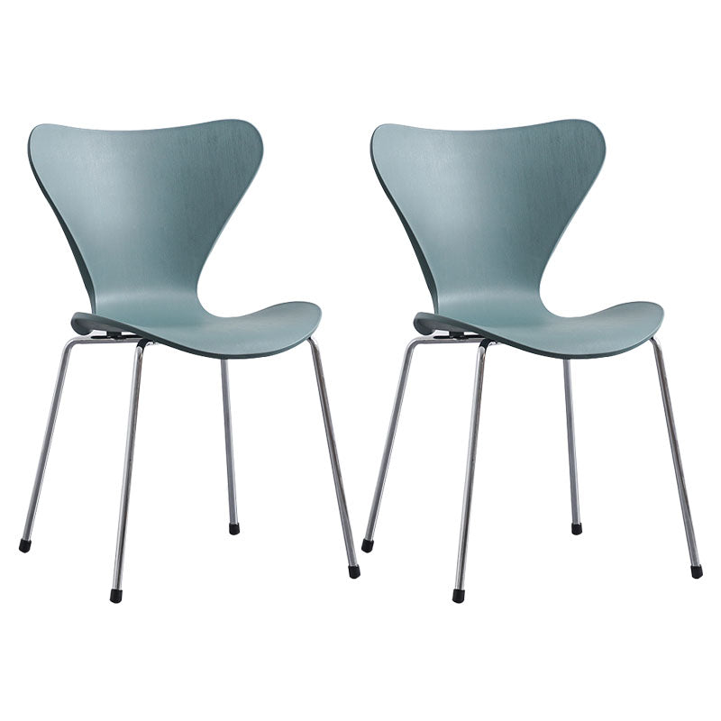 Home Wingback Dining Armless Chairs Indoor Dining Side Chairs with Metal Legs Green 2 Piece Set Silver Clearhalo ' kitchen&dining_furn' 'Dining Chairs' 'Dining Tables & Seating' 'dining_chair' 'furn' 'furn_dining_chair' 'Furniture' 'furniture_dining_chair' 'Kitchen & Dining Furniture' 'kitchen' 4096397