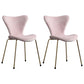 Home Wingback Dining Armless Chairs Indoor Dining Side Chairs with Metal Legs Pink 2 Piece Set Brass Gold Clearhalo ' kitchen&dining_furn' 'Dining Chairs' 'Dining Tables & Seating' 'dining_chair' 'furn' 'furn_dining_chair' 'Furniture' 'furniture_dining_chair' 'Kitchen & Dining Furniture' 'kitchen' 4096403