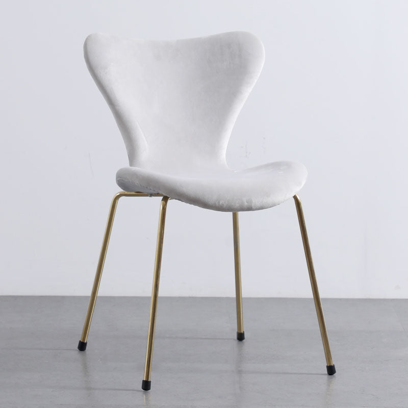 Home Wingback Dining Armless Chairs Indoor Dining Side Chairs with Metal Legs Grey 1 Piece Brass Gold Clearhalo ' kitchen&dining_furn' 'Dining Chairs' 'Dining Tables & Seating' 'dining_chair' 'furn' 'furn_dining_chair' 'Furniture' 'furniture_dining_chair' 'Kitchen & Dining Furniture' 'kitchen' 4096408