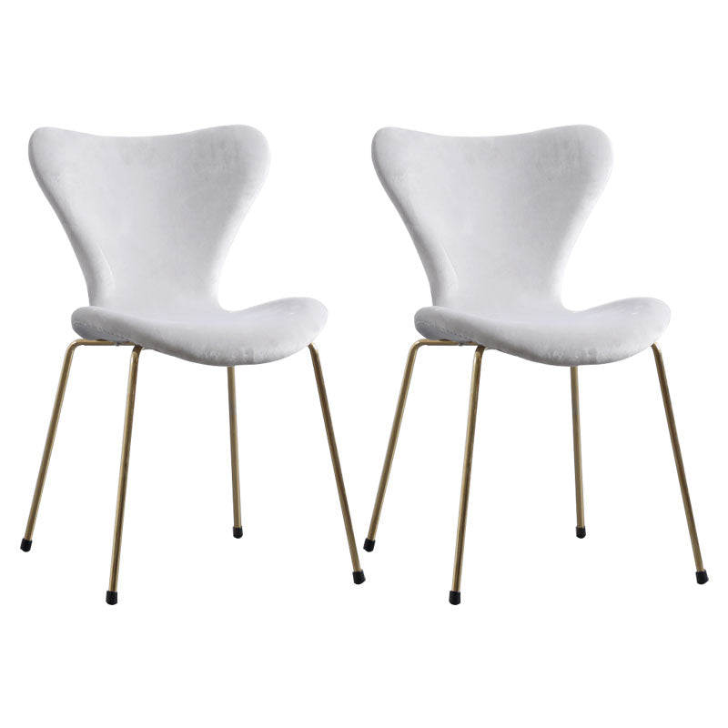 Home Wingback Dining Armless Chairs Indoor Dining Side Chairs with Metal Legs Grey 2 Piece Set Brass Gold Clearhalo ' kitchen&dining_furn' 'Dining Chairs' 'Dining Tables & Seating' 'dining_chair' 'furn' 'furn_dining_chair' 'Furniture' 'furniture_dining_chair' 'Kitchen & Dining Furniture' 'kitchen' 4096409