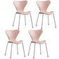 Home Wingback Dining Armless Chairs Indoor Dining Side Chairs with Metal Legs Pink 4 Piece Set Silver Clearhalo ' kitchen&dining_furn' 'Dining Chairs' 'Dining Tables & Seating' 'dining_chair' 'furn' 'furn_dining_chair' 'Furniture' 'furniture_dining_chair' 'Kitchen & Dining Furniture' 'kitchen' 4096416