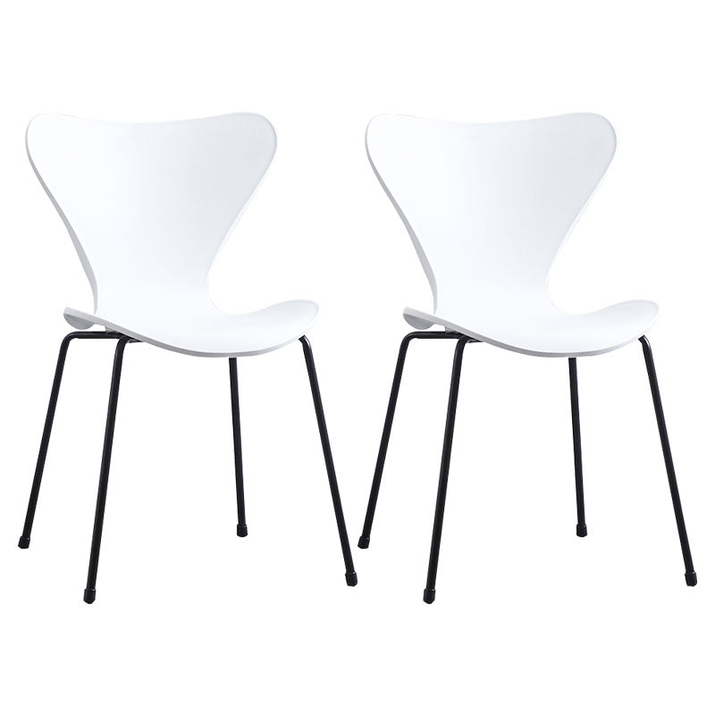 Home Wingback Dining Armless Chairs Indoor Dining Side Chairs with Metal Legs White 2 Piece Set Black Clearhalo ' kitchen&dining_furn' 'Dining Chairs' 'Dining Tables & Seating' 'dining_chair' 'furn' 'furn_dining_chair' 'Furniture' 'furniture_dining_chair' 'Kitchen & Dining Furniture' 'kitchen' 4096418
