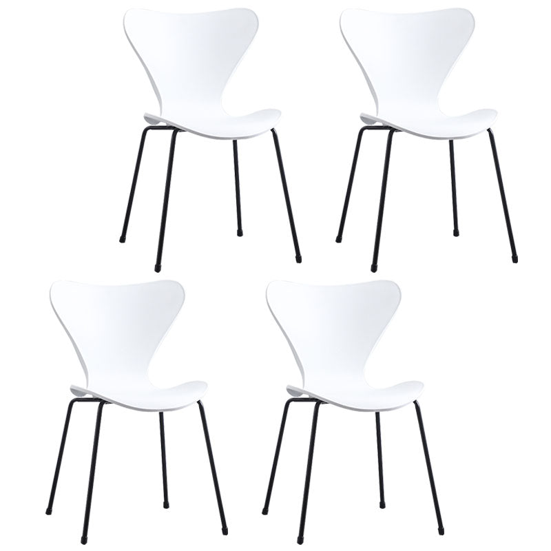 Home Wingback Dining Armless Chairs Indoor Dining Side Chairs with Metal Legs White 4 Piece Set Black Clearhalo ' kitchen&dining_furn' 'Dining Chairs' 'Dining Tables & Seating' 'dining_chair' 'furn' 'furn_dining_chair' 'Furniture' 'furniture_dining_chair' 'Kitchen & Dining Furniture' 'kitchen' 4096419