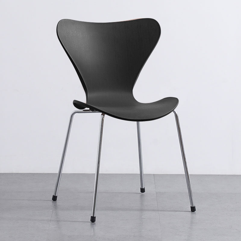 Home Wingback Dining Armless Chairs Indoor Dining Side Chairs with Metal Legs Black 1 Piece Silver Clearhalo ' kitchen&dining_furn' 'Dining Chairs' 'Dining Tables & Seating' 'dining_chair' 'furn' 'furn_dining_chair' 'Furniture' 'furniture_dining_chair' 'Kitchen & Dining Furniture' 'kitchen' 4096420