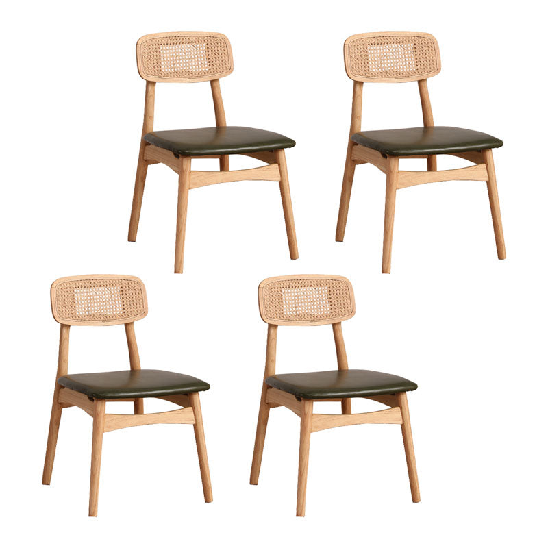 Modern Style Beech Wood Chairs Dining Room Kitchen Open Back Side Chair Set Green 4 Piece Set Natural Wood Clearhalo ' kitchen&dining_furn' 'Dining Chairs' 'Dining Tables & Seating' 'dining_chair' 'furn' 'furn_dining_chair' 'Furniture' 'furniture_dining_chair' 'Kitchen & Dining Furniture' 'kitchen' 4096431