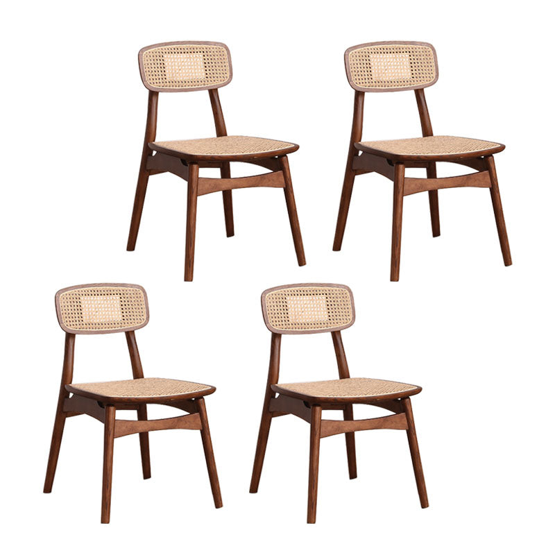Modern Style Beech Wood Chairs Dining Room Kitchen Open Back Side Chair Set Wood 4 Piece Set Walnut Clearhalo ' kitchen&dining_furn' 'Dining Chairs' 'Dining Tables & Seating' 'dining_chair' 'furn' 'furn_dining_chair' 'Furniture' 'furniture_dining_chair' 'Kitchen & Dining Furniture' 'kitchen' 4096447