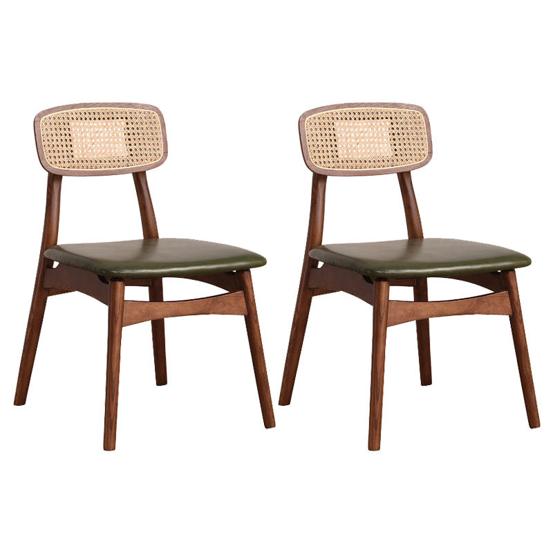 Modern Style Beech Wood Chairs Dining Room Kitchen Open Back Side Chair Set Green 2 Piece Set Walnut Clearhalo ' kitchen&dining_furn' 'Dining Chairs' 'Dining Tables & Seating' 'dining_chair' 'furn' 'furn_dining_chair' 'Furniture' 'furniture_dining_chair' 'Kitchen & Dining Furniture' 'kitchen' 4096452