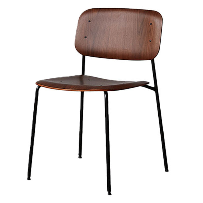 Industrial Metal Dining Room Chair Armless Open Back Dining Side Chair for Home Use Walnut 1 Piece Clearhalo ' kitchen&dining_furn' 'Dining Chairs' 'Dining Tables & Seating' 'dining_chair' 'furn' 'furn_dining_chair' 'Furniture' 'furniture_dining_chair' 'Kitchen & Dining Furniture' 'kitchen' 4096459