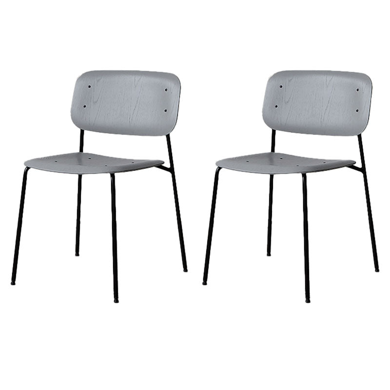 Industrial Metal Dining Room Chair Armless Open Back Dining Side Chair for Home Use Grey 2 Piece Set Clearhalo ' kitchen&dining_furn' 'Dining Chairs' 'Dining Tables & Seating' 'dining_chair' 'furn' 'furn_dining_chair' 'Furniture' 'furniture_dining_chair' 'Kitchen & Dining Furniture' 'kitchen' 4096466