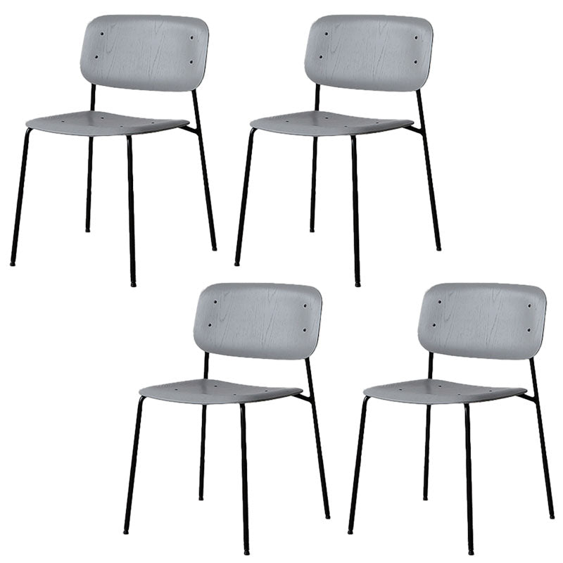 Industrial Metal Dining Room Chair Armless Open Back Dining Side Chair for Home Use Grey 4 Piece Set Clearhalo ' kitchen&dining_furn' 'Dining Chairs' 'Dining Tables & Seating' 'dining_chair' 'furn' 'furn_dining_chair' 'Furniture' 'furniture_dining_chair' 'Kitchen & Dining Furniture' 'kitchen' 4096468