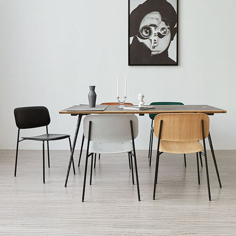 Industrial Metal Dining Room Chair Armless Open Back Dining Side Chair for Home Use Clearhalo ' kitchen&dining_furn' 'Dining Chairs' 'Dining Tables & Seating' 'dining_chair' 'furn' 'furn_dining_chair' 'Furniture' 'furniture_dining_chair' 'Kitchen & Dining Furniture' 'kitchen' 4096472