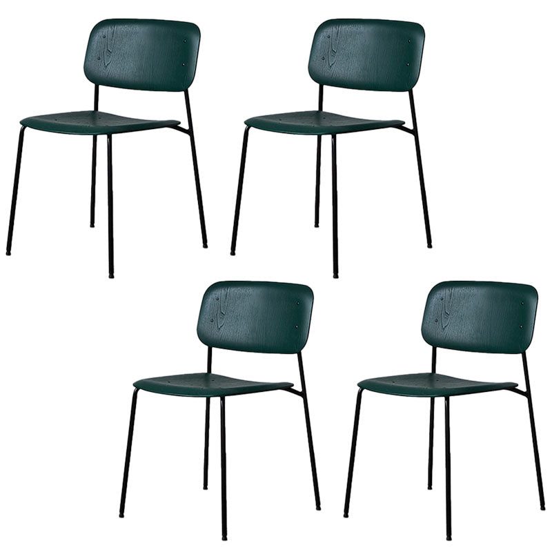 Industrial Metal Dining Room Chair Armless Open Back Dining Side Chair for Home Use Blackish Green 4 Piece Set Clearhalo ' kitchen&dining_furn' 'Dining Chairs' 'Dining Tables & Seating' 'dining_chair' 'furn' 'furn_dining_chair' 'Furniture' 'furniture_dining_chair' 'Kitchen & Dining Furniture' 'kitchen' 4096474