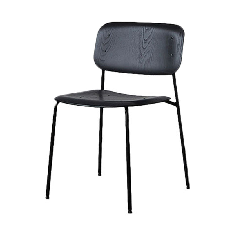 Industrial Metal Dining Room Chair Armless Open Back Dining Side Chair for Home Use Black 1 Piece Clearhalo ' kitchen&dining_furn' 'Dining Chairs' 'Dining Tables & Seating' 'dining_chair' 'furn' 'furn_dining_chair' 'Furniture' 'furniture_dining_chair' 'Kitchen & Dining Furniture' 'kitchen' 4096476