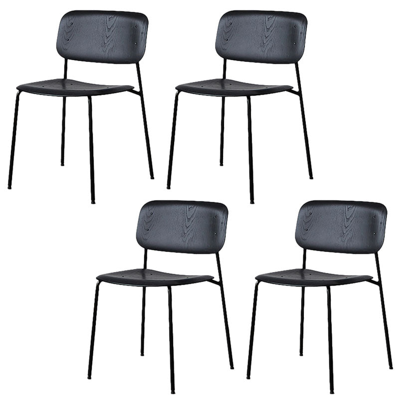 Industrial Metal Dining Room Chair Armless Open Back Dining Side Chair for Home Use Black 4 Piece Set Clearhalo ' kitchen&dining_furn' 'Dining Chairs' 'Dining Tables & Seating' 'dining_chair' 'furn' 'furn_dining_chair' 'Furniture' 'furniture_dining_chair' 'Kitchen & Dining Furniture' 'kitchen' 4096480