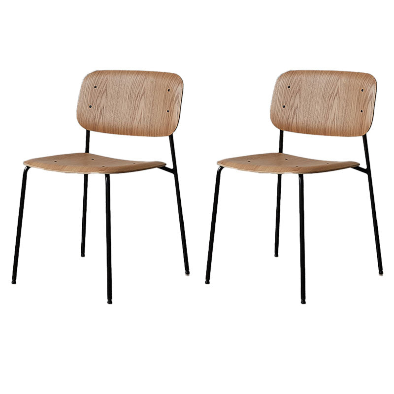 Industrial Metal Dining Room Chair Armless Open Back Dining Side Chair for Home Use Natural 2 Piece Set Clearhalo ' kitchen&dining_furn' 'Dining Chairs' 'Dining Tables & Seating' 'dining_chair' 'furn' 'furn_dining_chair' 'Furniture' 'furniture_dining_chair' 'Kitchen & Dining Furniture' 'kitchen' 4096484