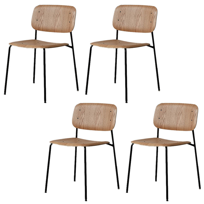 Industrial Metal Dining Room Chair Armless Open Back Dining Side Chair for Home Use Natural 4 Piece Set Clearhalo ' kitchen&dining_furn' 'Dining Chairs' 'Dining Tables & Seating' 'dining_chair' 'furn' 'furn_dining_chair' 'Furniture' 'furniture_dining_chair' 'Kitchen & Dining Furniture' 'kitchen' 4096485