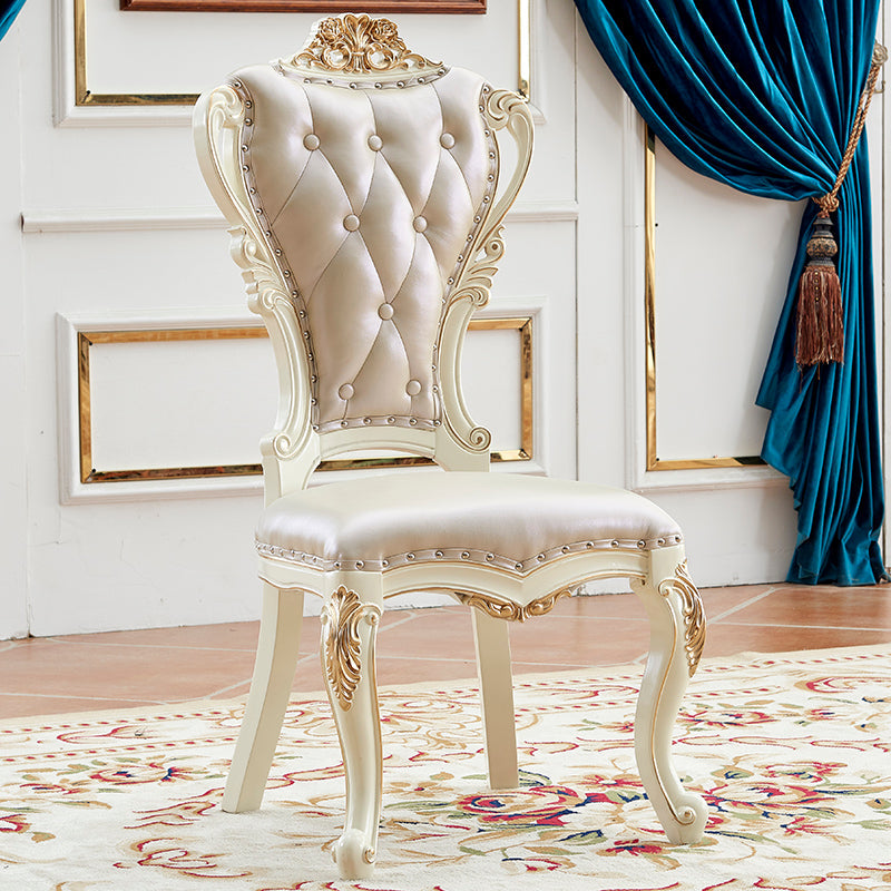 Victorian Style Dining Side Chair Dining Armless Side Chair for Home Use Coffee 1 Piece Clearhalo ' kitchen&dining_furn' 'Dining Chairs' 'Dining Tables & Seating' 'dining_chair' 'furn' 'furn_dining_chair' 'Furniture' 'furniture_dining_chair' 'Kitchen & Dining Furniture' 'kitchen' 4096488