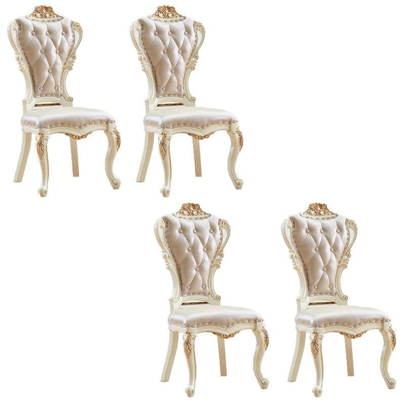 Victorian Style Dining Side Chair Dining Armless Side Chair for Home Use Coffee 4 Piece Set Clearhalo ' kitchen&dining_furn' 'Dining Chairs' 'Dining Tables & Seating' 'dining_chair' 'furn' 'furn_dining_chair' 'Furniture' 'furniture_dining_chair' 'Kitchen & Dining Furniture' 'kitchen' 4096492