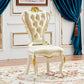 Victorian Style Dining Side Chair Dining Armless Side Chair for Home Use Beige 1 Piece Clearhalo ' kitchen&dining_furn' 'Dining Chairs' 'Dining Tables & Seating' 'dining_chair' 'furn' 'furn_dining_chair' 'Furniture' 'furniture_dining_chair' 'Kitchen & Dining Furniture' 'kitchen' 4096500