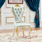 Victorian Style Dining Side Chair Dining Armless Side Chair for Home Use Blue 1 Piece Clearhalo ' kitchen&dining_furn' 'Dining Chairs' 'Dining Tables & Seating' 'dining_chair' 'furn' 'furn_dining_chair' 'Furniture' 'furniture_dining_chair' 'Kitchen & Dining Furniture' 'kitchen' 4096507