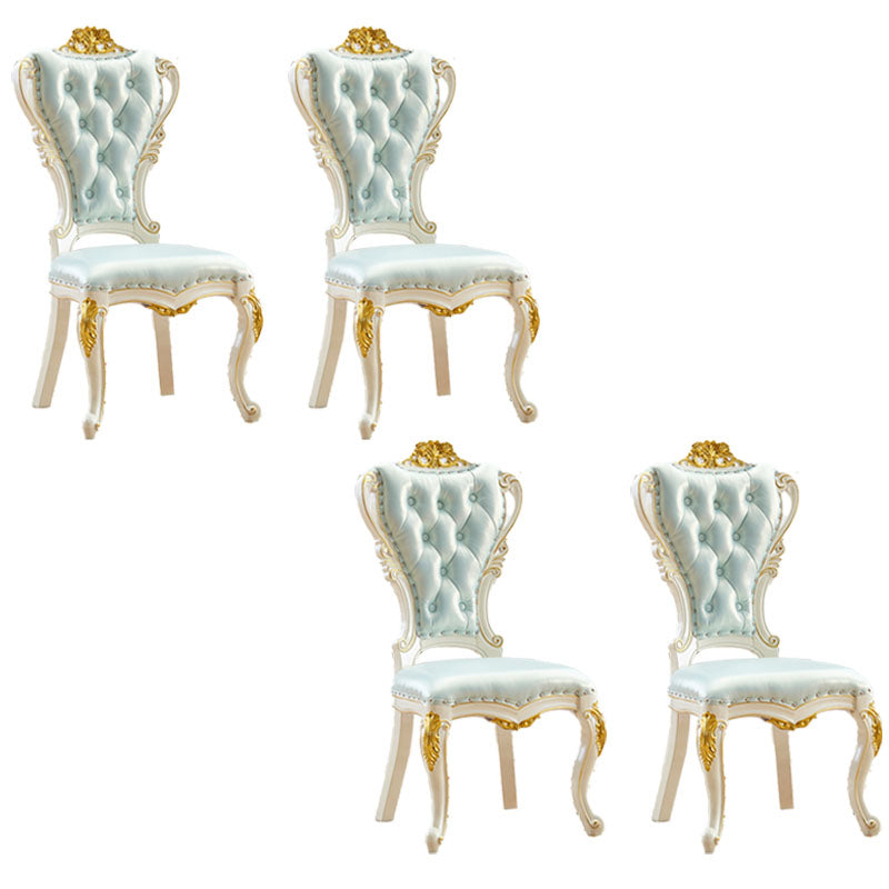 Victorian Style Dining Side Chair Dining Armless Side Chair for Home Use Blue 4 Piece Set Clearhalo ' kitchen&dining_furn' 'Dining Chairs' 'Dining Tables & Seating' 'dining_chair' 'furn' 'furn_dining_chair' 'Furniture' 'furniture_dining_chair' 'Kitchen & Dining Furniture' 'kitchen' 4096509