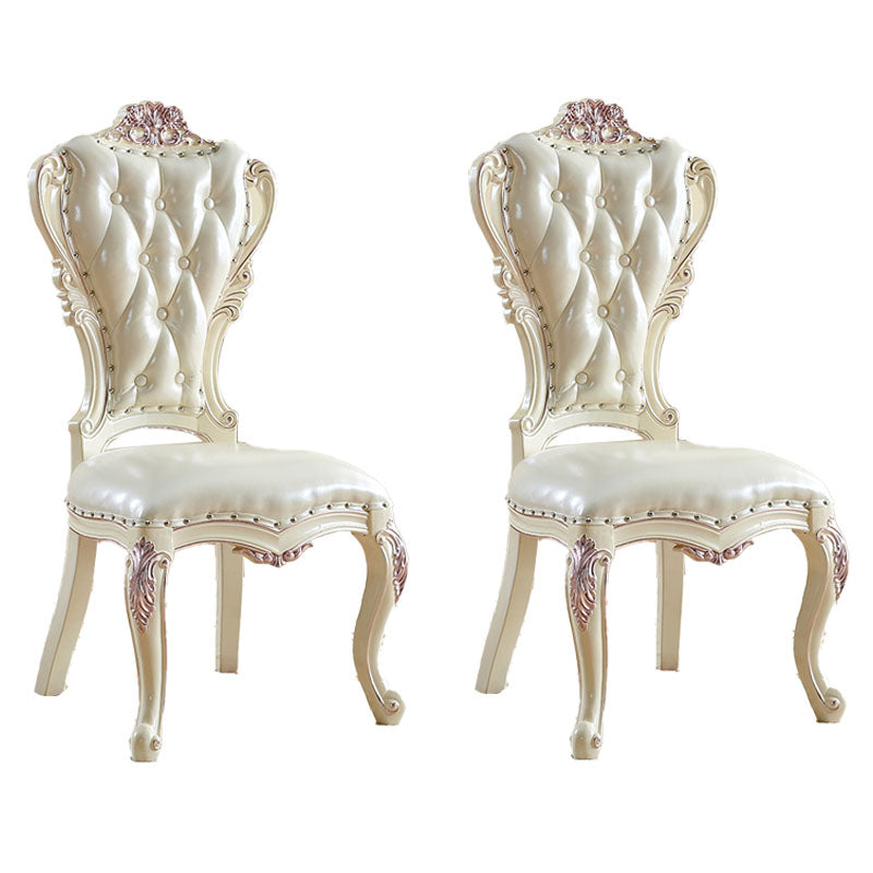 Victorian Style Dining Side Chair Dining Armless Side Chair for Home Use Rose Gold 2 Piece Set Clearhalo ' kitchen&dining_furn' 'Dining Chairs' 'Dining Tables & Seating' 'dining_chair' 'furn' 'furn_dining_chair' 'Furniture' 'furniture_dining_chair' 'Kitchen & Dining Furniture' 'kitchen' 4096511